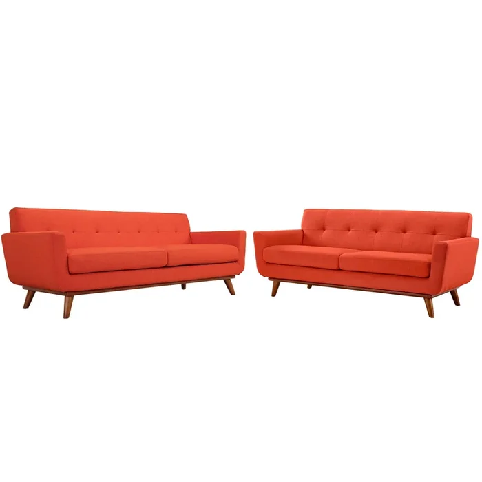 Engage Loveseat and Sofa Set of 2 in Atomic Red