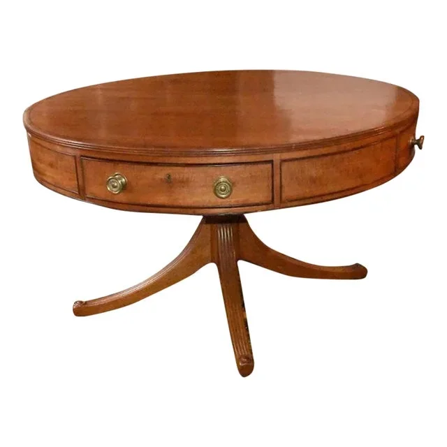 English Regency Drum Table of the Early 1800s in Mahogany.