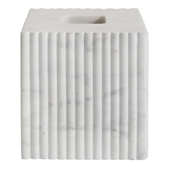 Erin Gates x Kassatex Beacon Hill Fluted Marble Tissue Holder