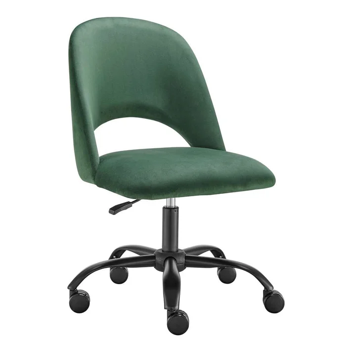 Euro Style – Alby Office Chair in Olive Green with Black Base – 15131-GRN