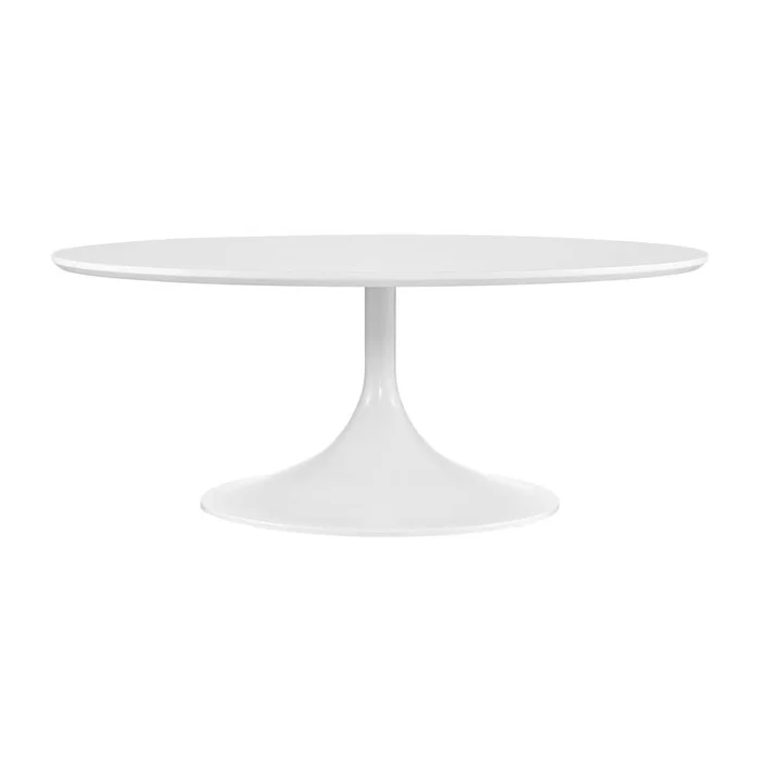 Euro Style – Astrid 36in Coffee Table with Matte White Top and High Gloss White Base – 90287WHT-KIT