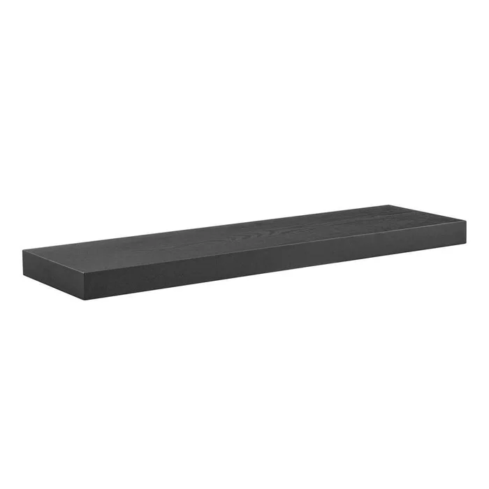 Euro Style – Barney 36in Floating Shelf/Shelving in Matte Black Stained Ash Veneer – 09742-MTBLK