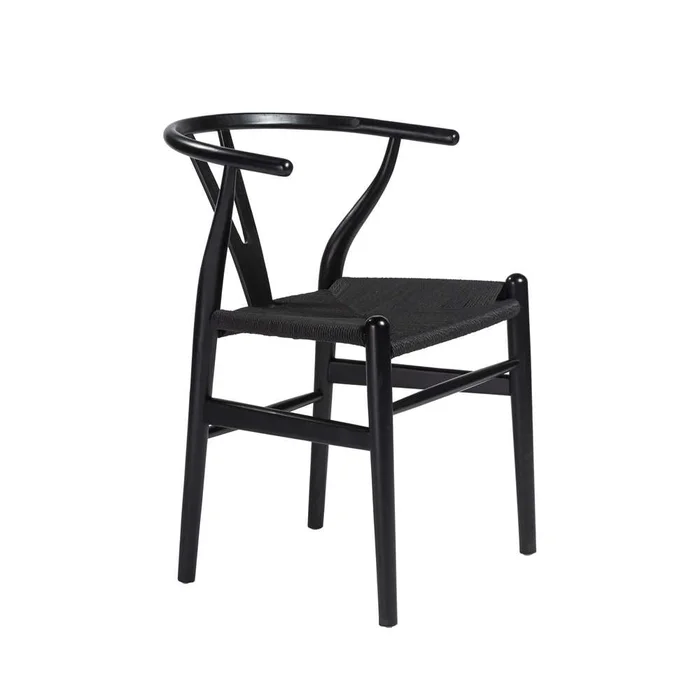Euro Style – Evelina Side Chair with Black Stained Framed and Black Rush Seat (Set of 2) – 08162BLK