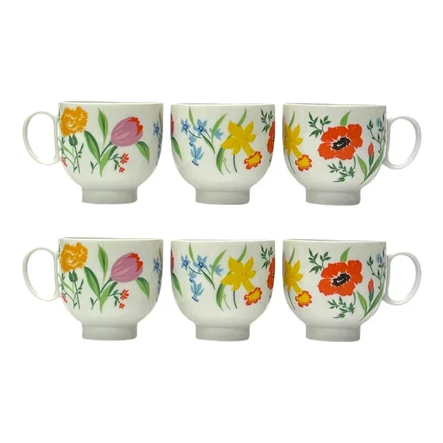 Exuberant Primavera Fine Porcelain Teacups by Heinrich Germany