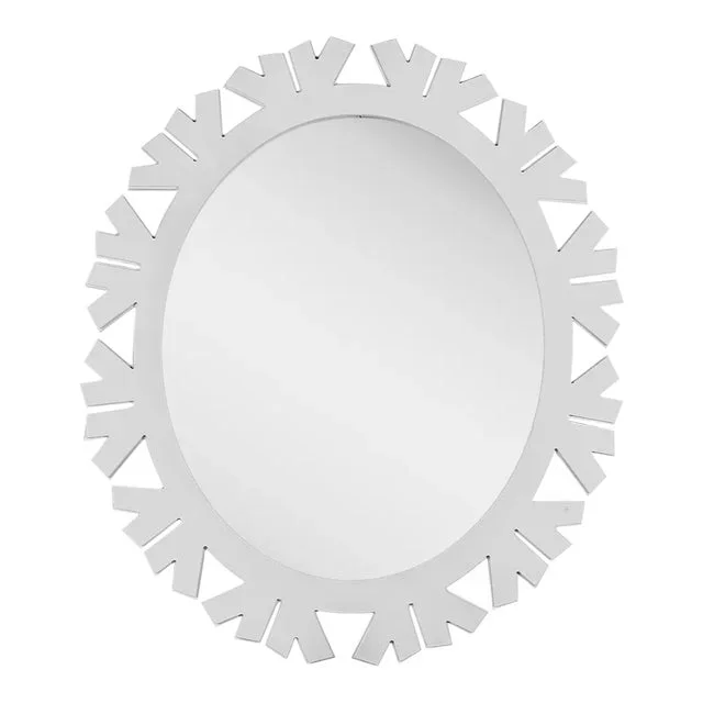 Fleur Home Audubon Bamboo Sticks Oval Mirror in Graytint, 22×27