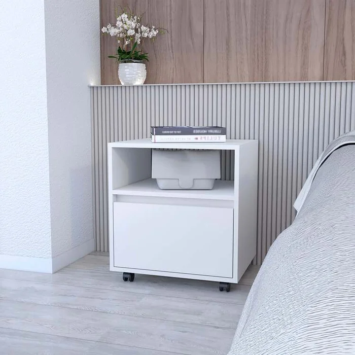 FM FURNITURE Duncan Nightstand, Top Open Shelf, 1 Drawer