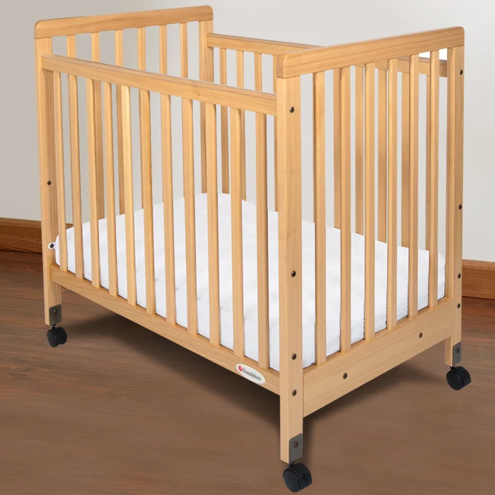 Foundations SafetyCraft Compact Fixed Side Slatted Crib in Natural