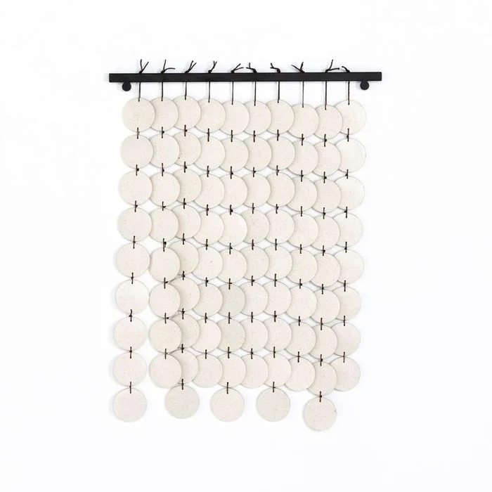 Four Hands – Ceramic Wall Hanging – Speckled Cream Crmc – 227432-001