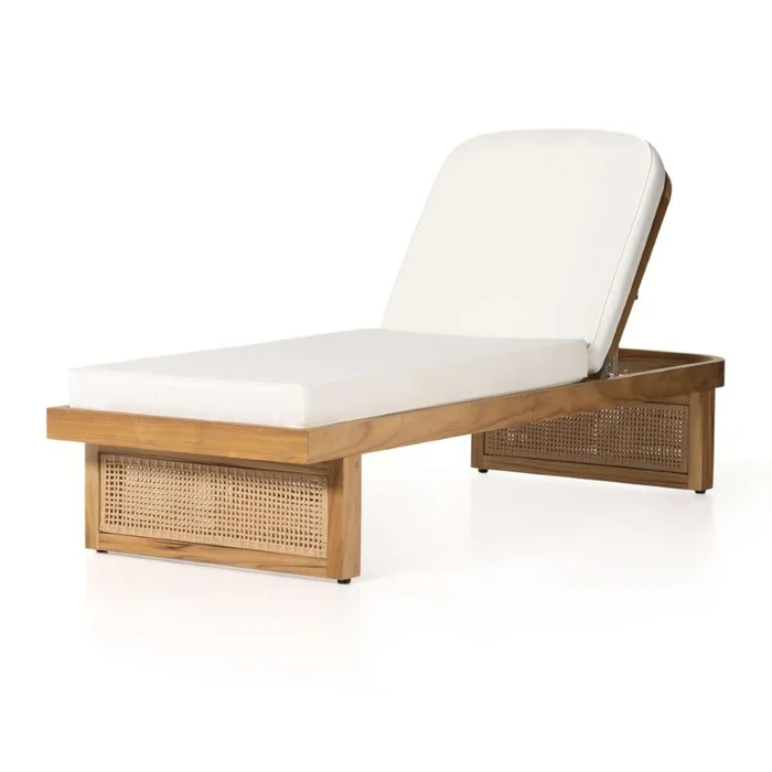 Four Hands – Duvall Merit Outdoor Chaise Lounge-Natural Teak -229407-001