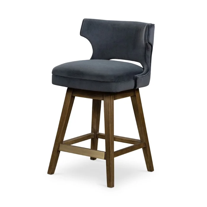 Four Hands – Task Swivel Stool-Modern Velvet-Counter – 105649-020