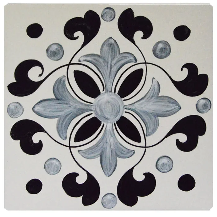 FRANCESCA NICCACCI: Deruta Vario Hand Painted Wall Tile Gray Shades