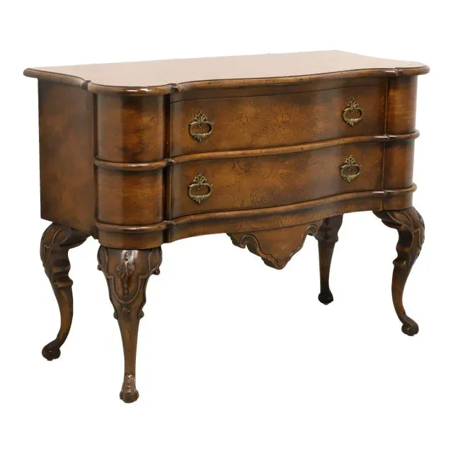 Francesco Molon for Giemme Burl Walnut Italian Serpentine Commode Chest