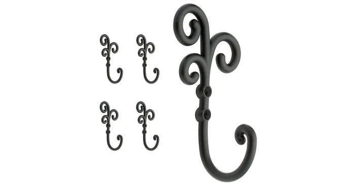 Franklin Brass Franklin Brass Curlique 5-3/5 in. Single Wall Hooks (5-Pack)
