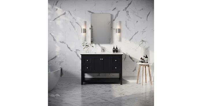 Fresca Manchester 48″ Free Standing Single Basin Vanity Set with Cabinet and Quartz Vanity Top