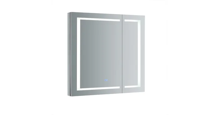 Fresca Spazio 36″ x 36″ Lighted Frameless Medicine Cabinet with 4 Shelves and Defogger