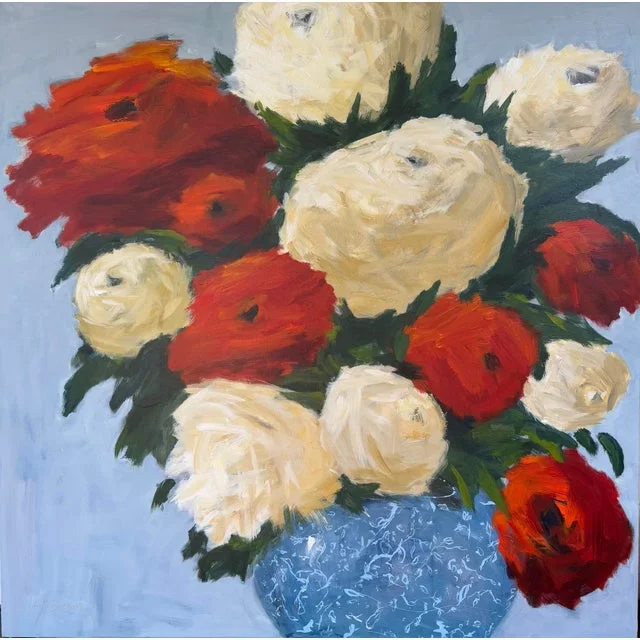 “Gathered Radiance” Original, Acrylic, Contemporary Floral Impressionism by Linda McDonough