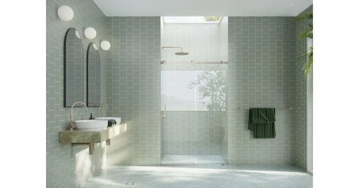 Glass Warehouse Astro 78″ High x 52″ Wide Sliding Frameless Shower Door with Clear Glass