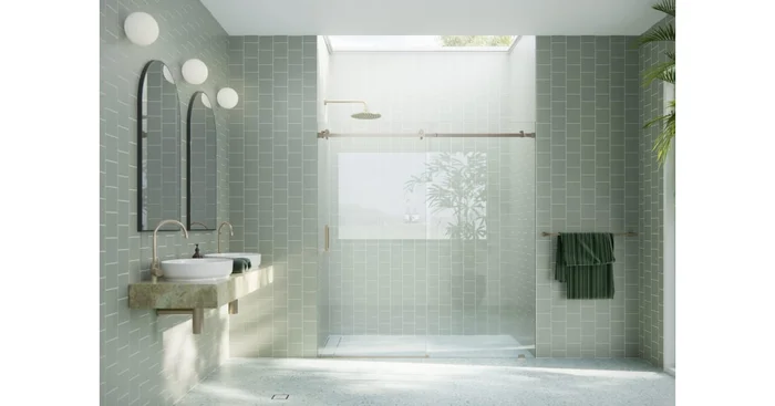 Glass Warehouse Astro 78″ High x 72″ Wide Sliding Frameless Shower Door with Clear Glass