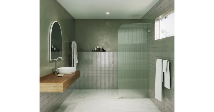 Glass Warehouse Aurora 78″ High x 30″ Wide Shower Screen Frameless Shower Door with Ribbed Glass – Right Handed