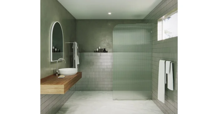 Glass Warehouse Aurora 78″ High x 38″ Wide Shower Screen Frameless Shower Door with Ribbed Glass – Right Handed