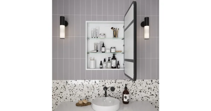 Glass Warehouse Calla 22″ x 32″ Framed Single Door Medicine Cabinet