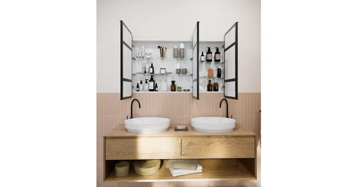 Glass Warehouse Calla 48″ x 32″ Framed Triple Door Medicine Cabinet
