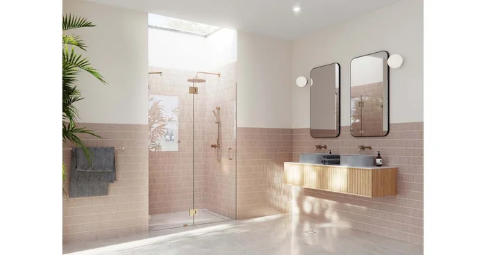 Glass Warehouse Halo 78″ High x 53″ Wide Hinged Frameless Shower Door with Clear Glass