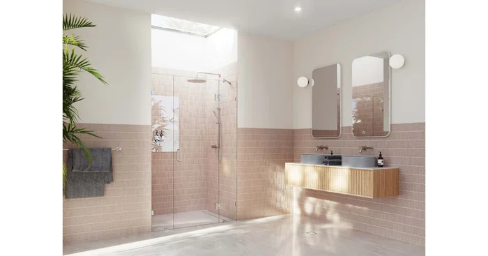 Glass Warehouse Stellar 78″ High x 50″ Wide Hinged Frameless Shower Door with Clear Glass