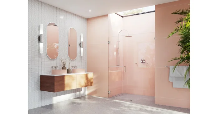 Glass Warehouse Umbra 78″ High x 60-3/4″ Wide Hinged Frameless Shower Door with Clear Glass