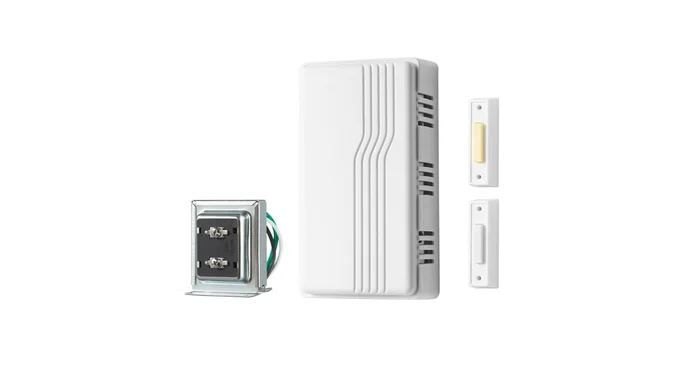 Globe Electric Heath Zenith Plastic Wired Contractor Doorbell Kit with Transformer, Chime, and 2 Push Buttons