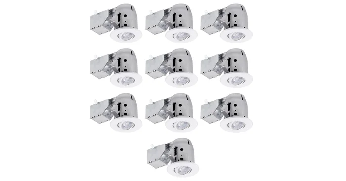 Globe Electric Pack of (10) – 3″ GU10 Open Recessed Trim and Remodel Housing- IC Rated