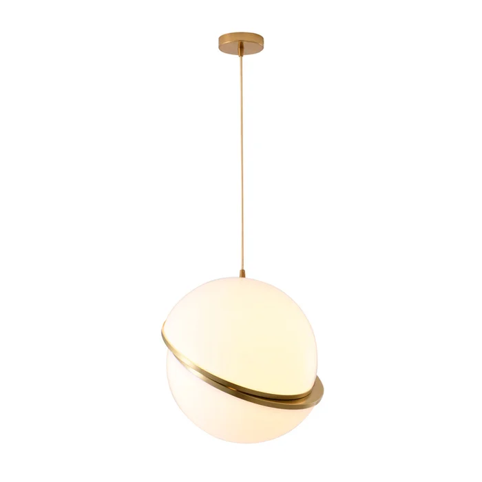 Gold & White Single Pendant Light – Design Living