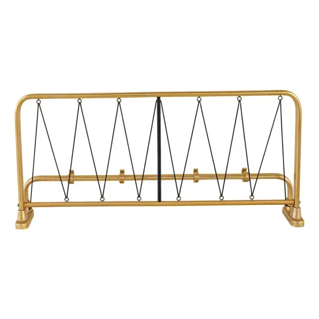 Gold Aluminum Wall Coat Rack with Top Tray and Bottom Hooks, 1950s
