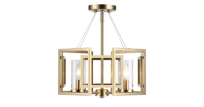 Golden Lighting Marco 4 Light 16″ Wide Semi-Flush Ceiling Fixture