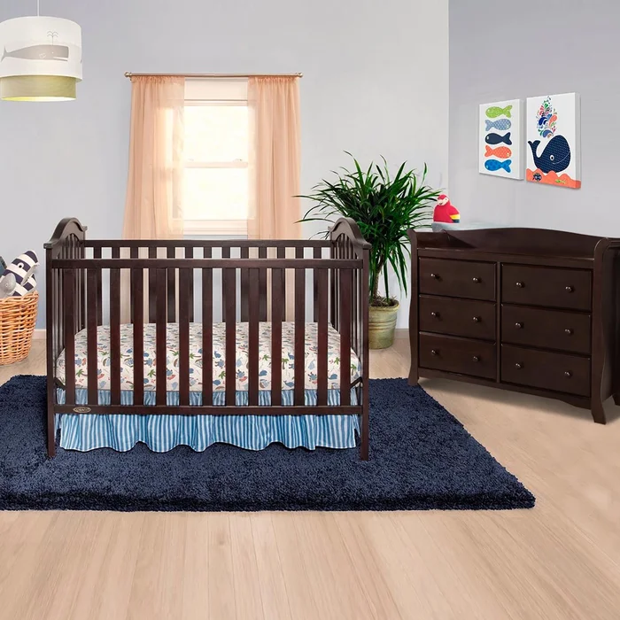 Graco Cribs Ashland 2 Piece Nursery Set – Convertible Crib and Avalon 6 Drawer Dresser in Espresso