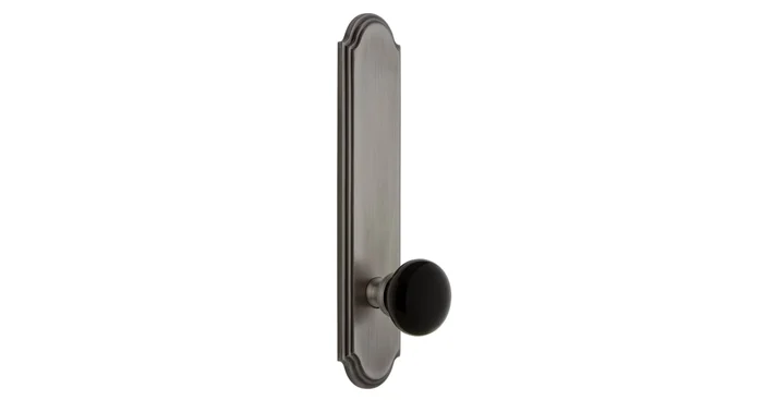 Grandeur Arc Solid Brass Rose Single Tall Plate Dummy Door Knob with Coventry Knob