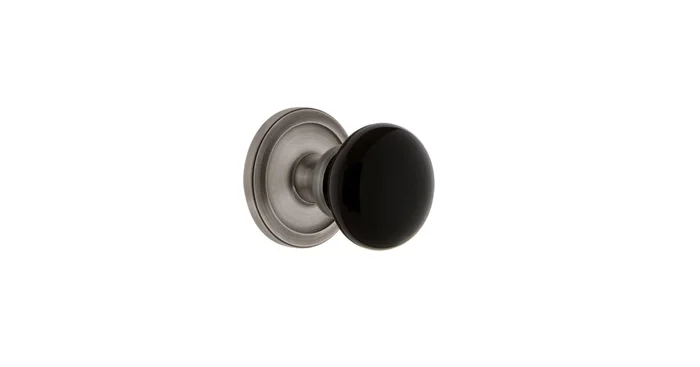 Grandeur Circulaire Solid Brass Rose Dummy Door Knob Set with Coventry Knob