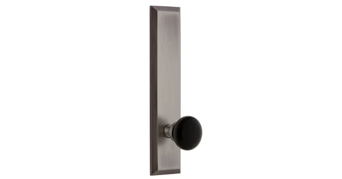 Grandeur Fifth Avenue Solid Brass Rose Single Tall Plate Dummy Door Knob with Coventry Knob