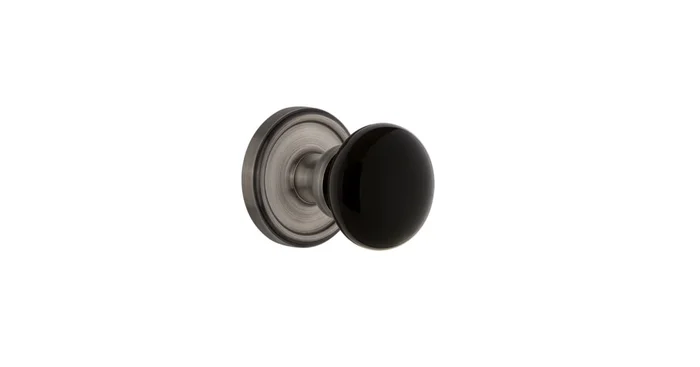 Grandeur Georgetown Solid Brass Rose Passage Door Knob Set with Coventry Knob and 2-3/4″ Backset