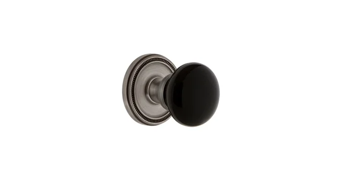 Grandeur Soleil Solid Brass Rose Passage Door Knob Set with Coventry Knob and 2-3/8″ Backset