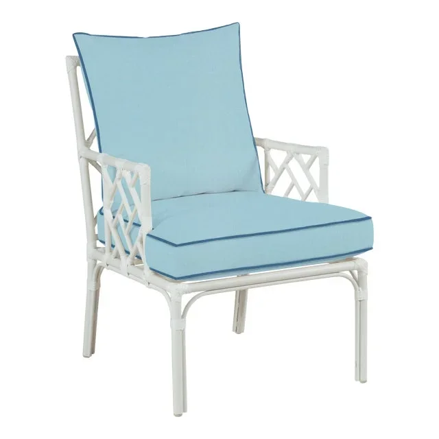 Haven Outdoor Occasional Arm Chair, Mineral Blue and Sapphire