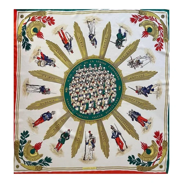 Hermès Silk Scarf « À La Gloire De La Légion Étrangère » 1951