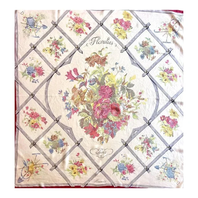 Hermès Silk Scarf « Floralies » 1959