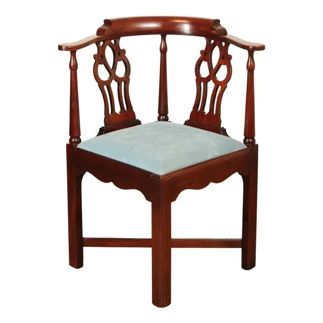 Hickory Chair Chippendale Style Mahogany Corner Chair