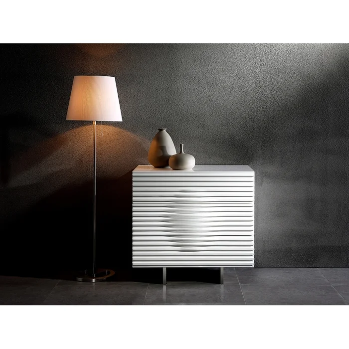 High Gloss White Lacquer Modern 3 Drawer Dresser with Soft Closing – Casabianca Furniture