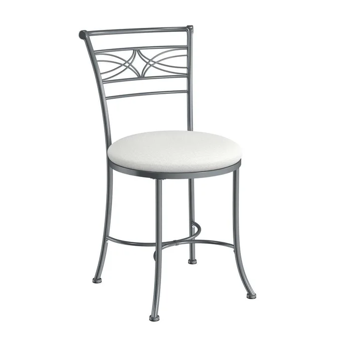 Hillsdale Furniture – Dutton Metal Vanity Stool, Chrome – 50941A