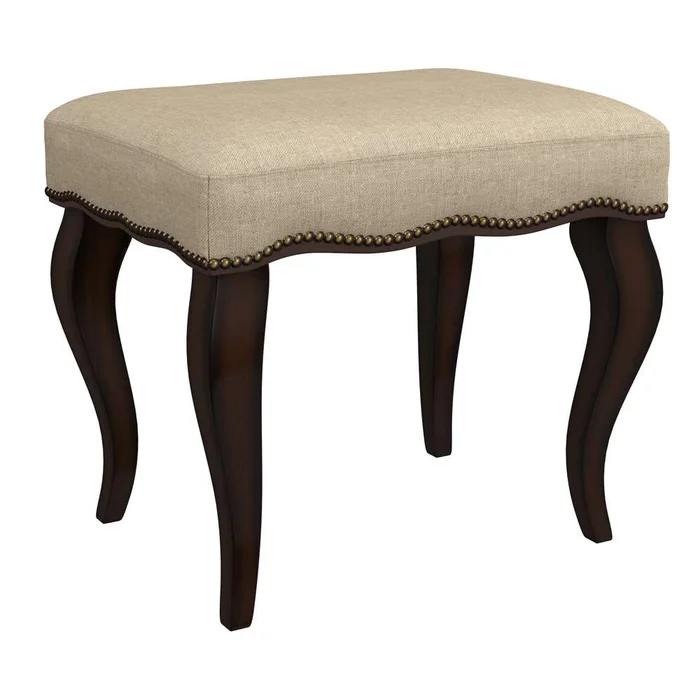 Hillsdale Furniture – Hamilton Wood and Upholstered Backless Vanity Stool, Burnished Oak – 50962
