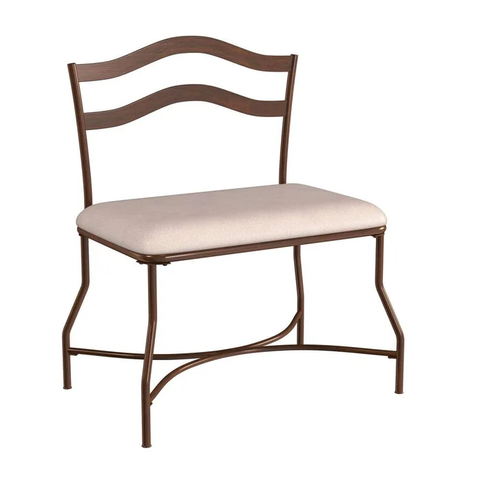 Hillsdale Furniture – Windsor Metal Vanity Bench, Burnished Bronze – 50939A
