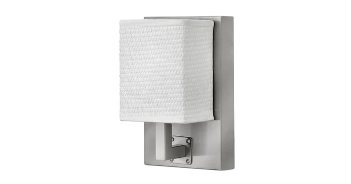 Hinkley Lighting 1 Light ADA Compliant LED Bathroom Bath Sconce with a Patterned Fabric Shade from the Avenue Collection
