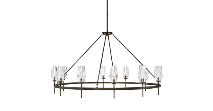Hinkley Lighting Ana 12 Light 58″ Wide Crystal Ring Chandelier